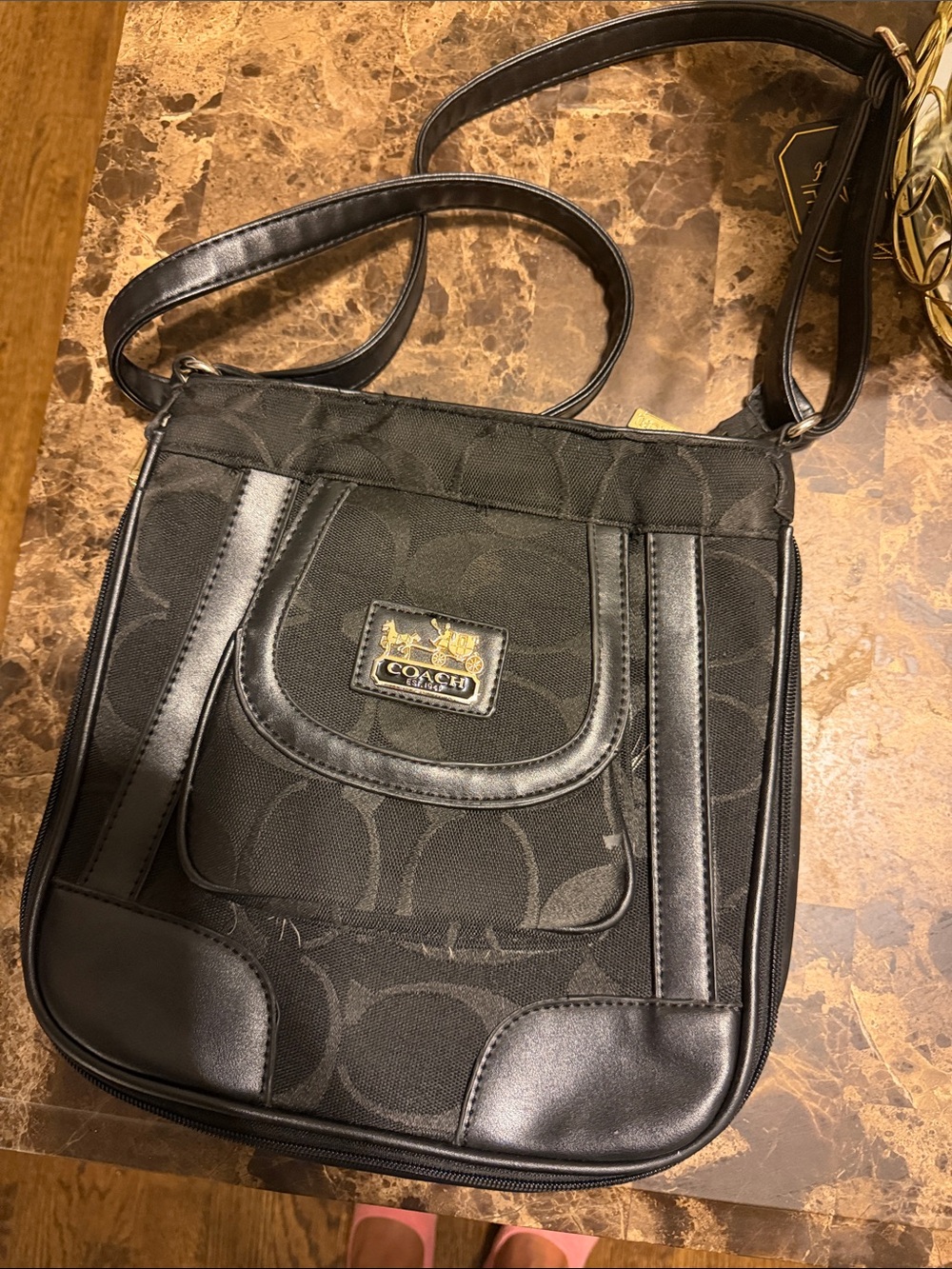 Coach Black Signature Crossbody Shoulder Bag